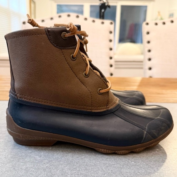 Sperry Top-Sider Saltwater Duck Boots Brown & Navy Blue Women’s Size 8M - Picture 4 of 12